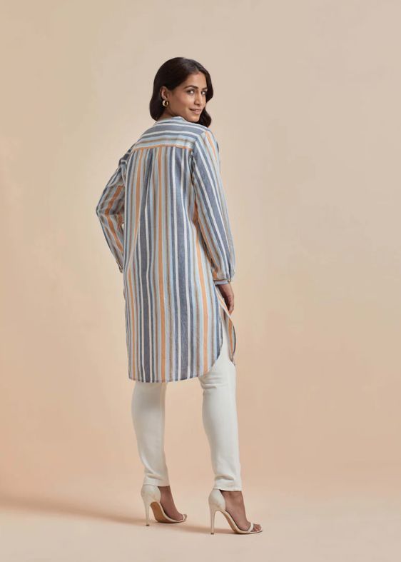 Multi Color Stripes Tunic-SS-2313