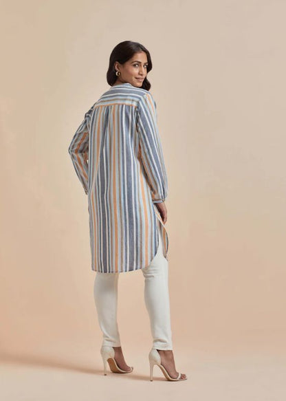 Multi Color Stripes Tunic-SS-2313