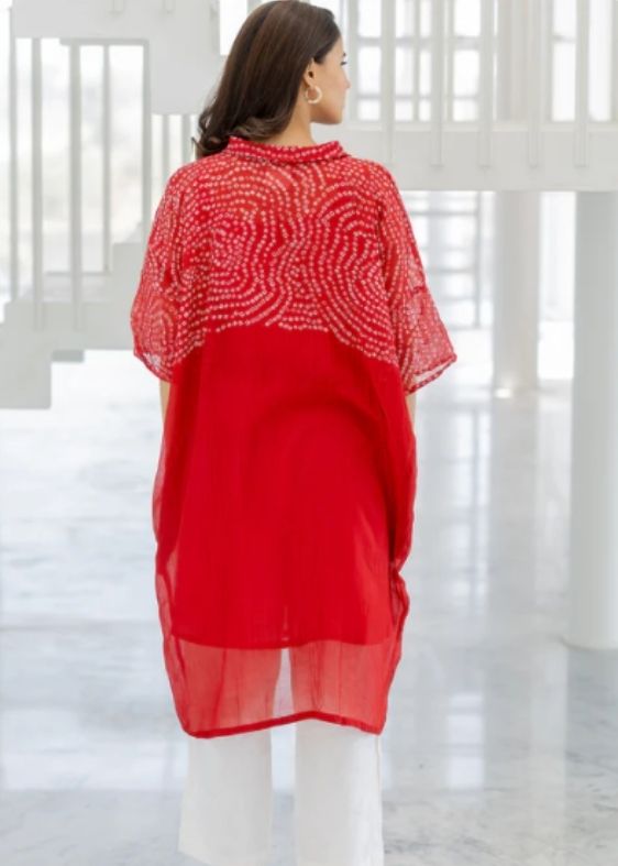 Ruby Swirl Bandhani Tunic