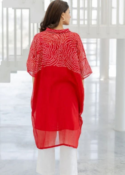 Ruby Swirl Bandhani Tunic