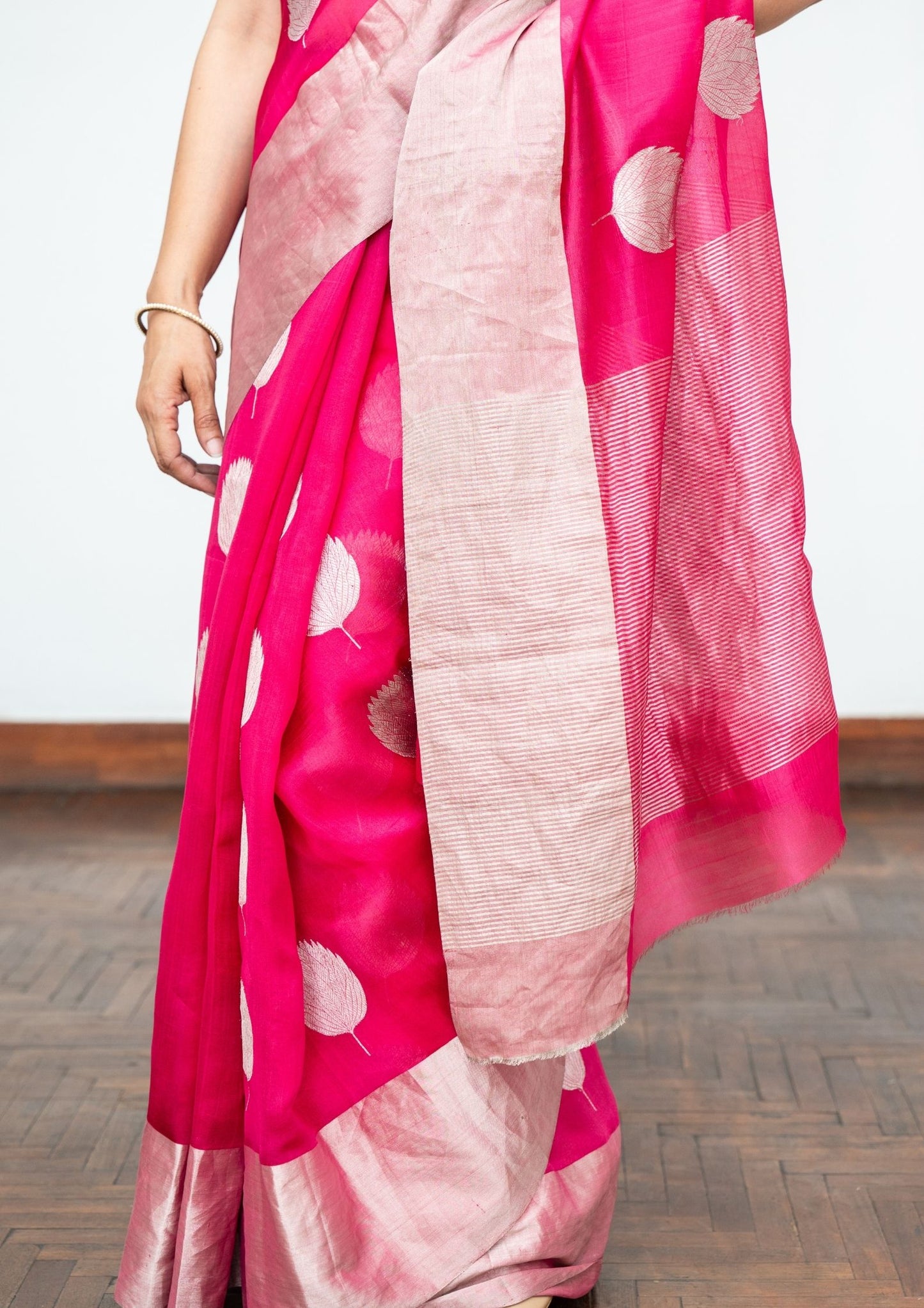 Pink Lotus Silk Chanderi Saree