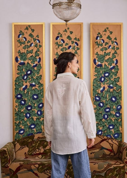 White Chanderi Shirt
