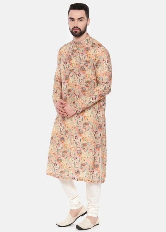 Pink Printed Designer Kurta Set