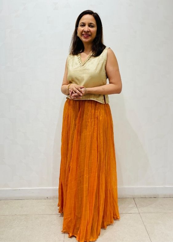 Orange Tissue Skirt