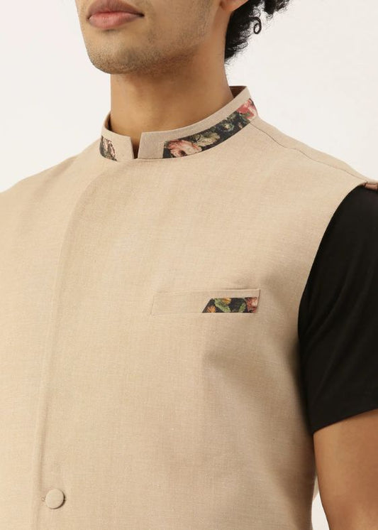 Printed chanderi Jacket