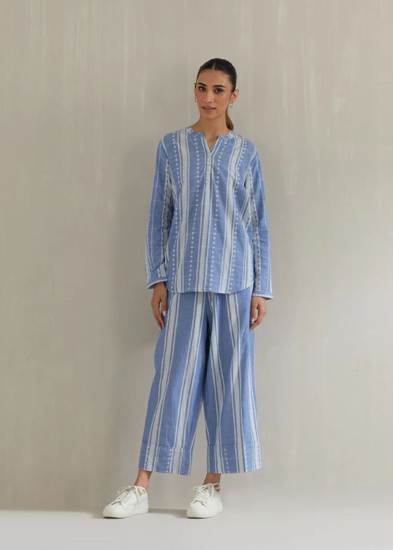 Blue Eyelet Tunic-SS 2210