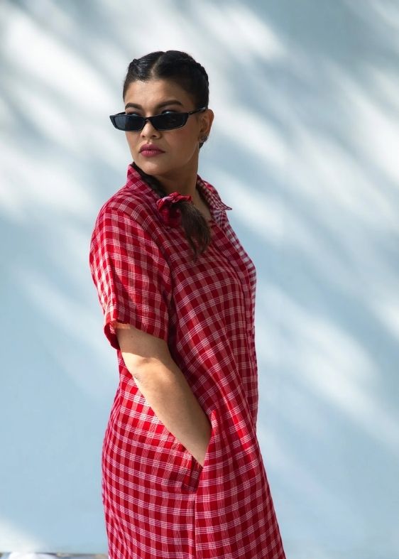 Red On Red Shirt Dress