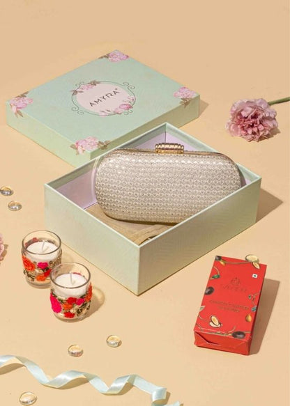 Champagne box clutch