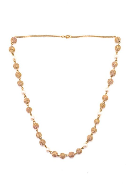 Gold and white pearls chain