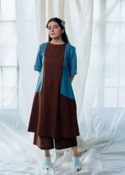 Chocolate and Blueberry Kurta Set