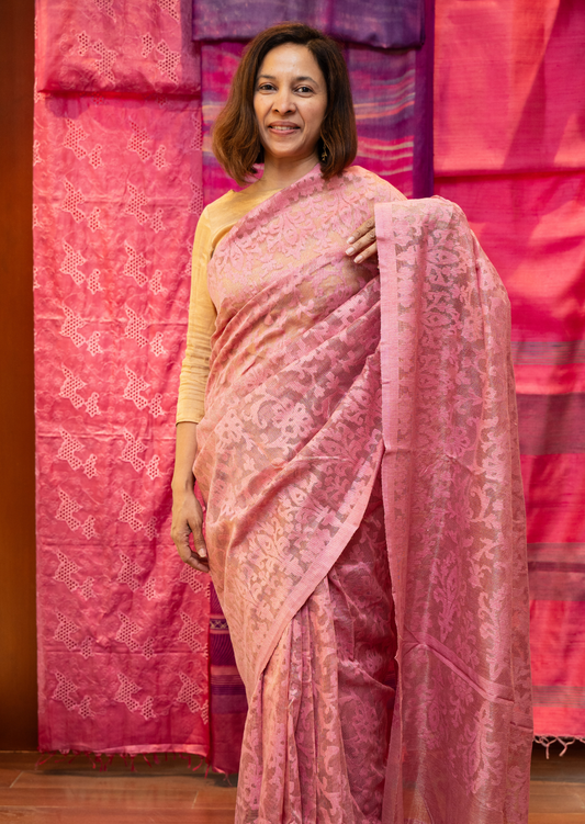 Pink Nargis Banarasi Cutwork Saree