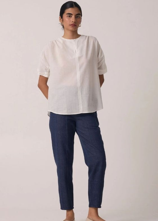 Simone Off White Cotton Top