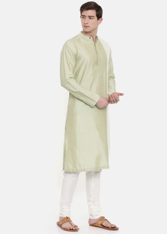 Green Ivory Silk Blend Kurta Set - MMK0194