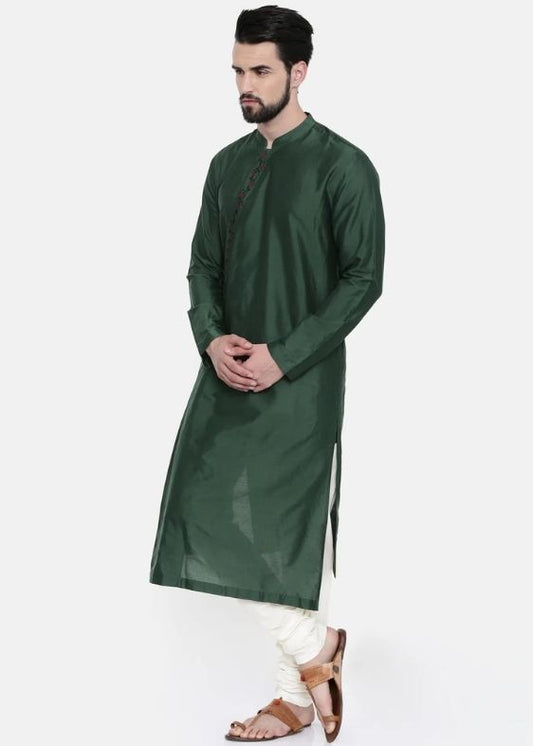 Bottle Green Hand Emroidered Kurta Set - MMK0229