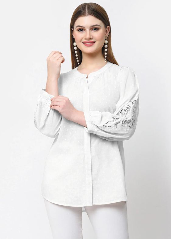 White embroidery Top- SS 2400