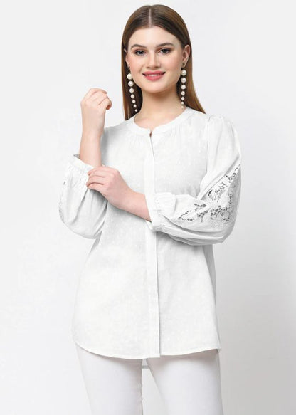 White embroidery Top- SS 2400