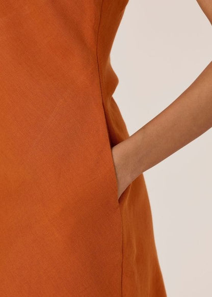 Riha Orange Halter Maxi Dress