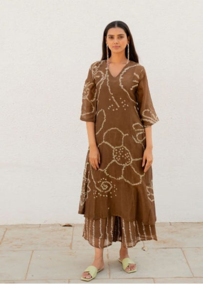 Rosewood Bandhani Kurta Set