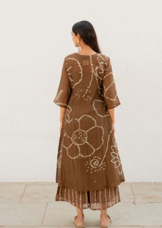 Rosewood Bandhani Kurta Set