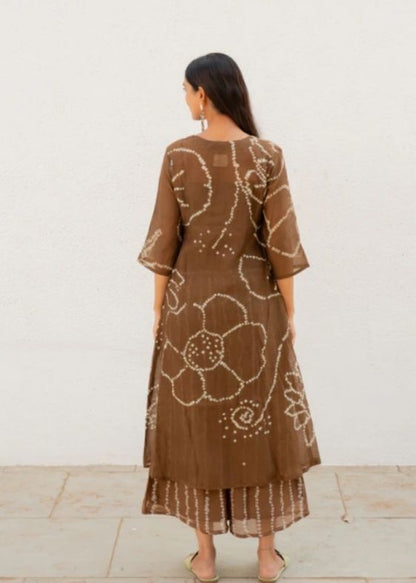 Rosewood Bandhani Kurta Set