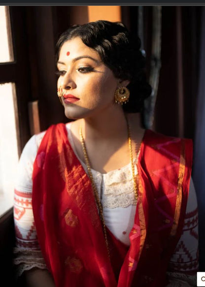 White Charulata Blouse