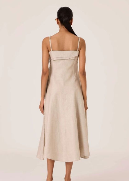 Azzah Beige Linen Dress