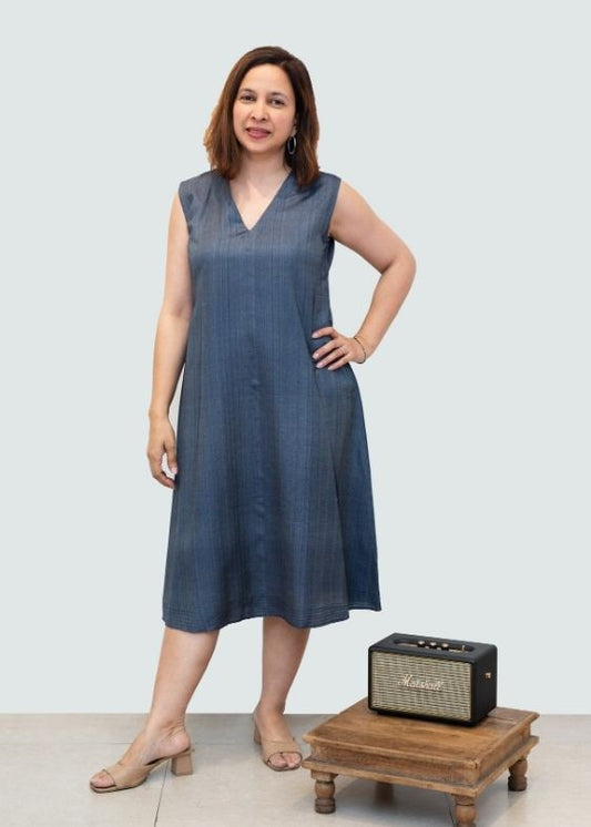 Black Sleeveless Cotton Dress
