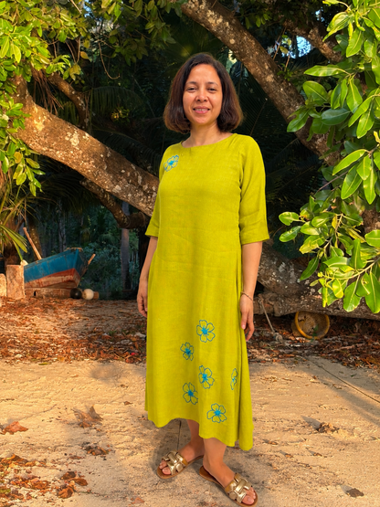 Key Lime Turquoise Cotton Dress