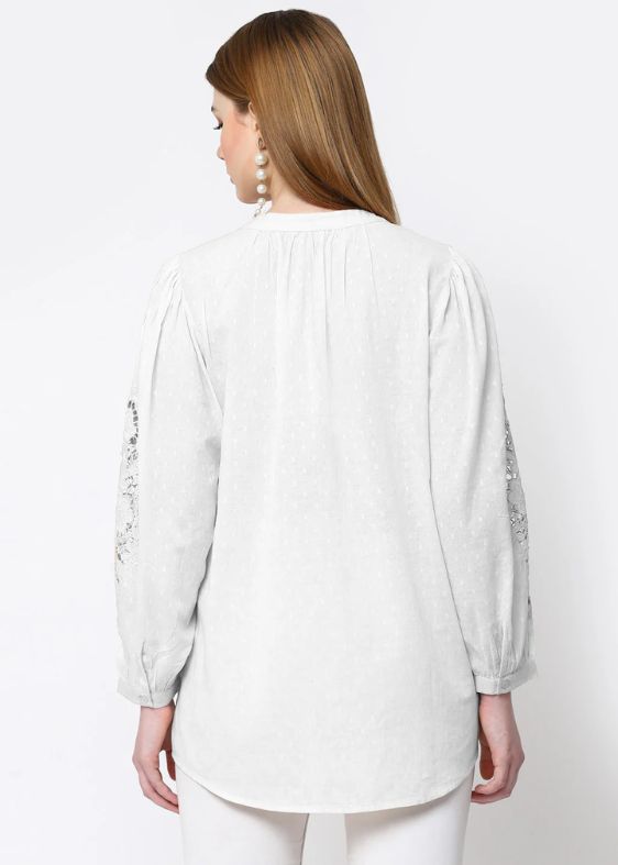 White embroidery Top- SS 2400