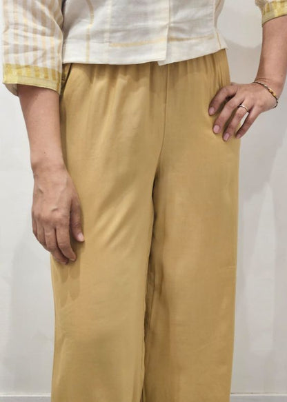 Gold Cotton Palazzo