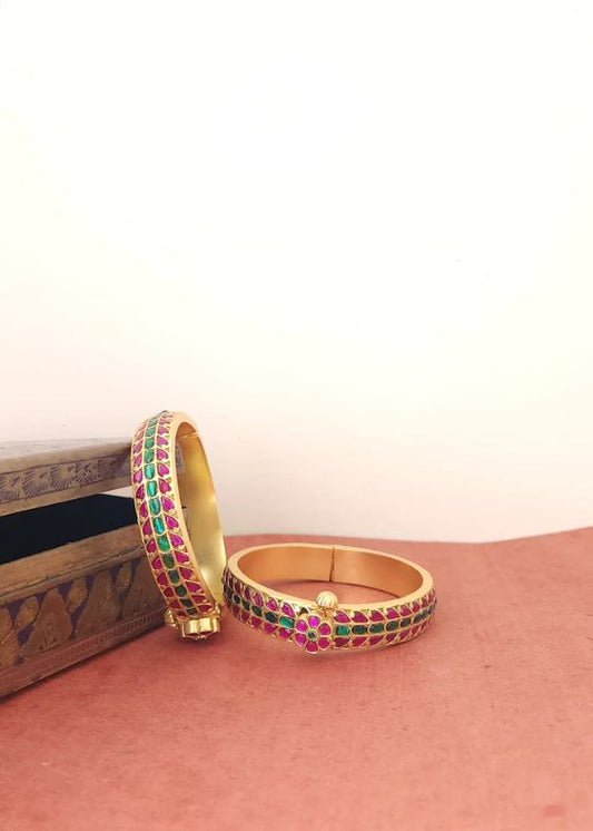 Eklavya Green and Pink Bangles