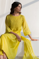 Zesty Lime Kurta Set with Stole