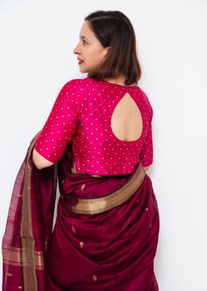Pink Dots Silk Blouse