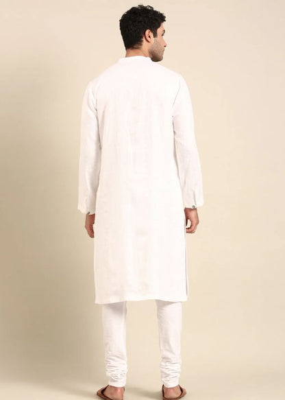 Ivory Linen Embroidery Kurta set