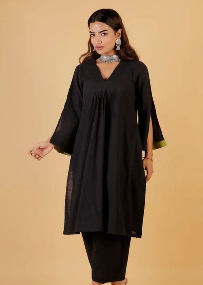Black Pure Cotton Co-ord Set