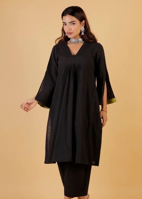 Black Pure Cotton Co-ord Set