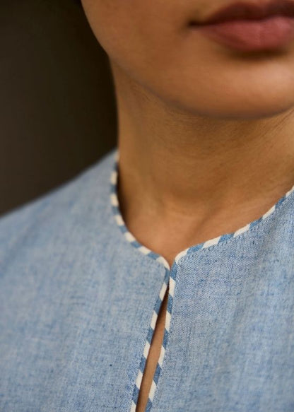 Polina Handwoven Blue Top