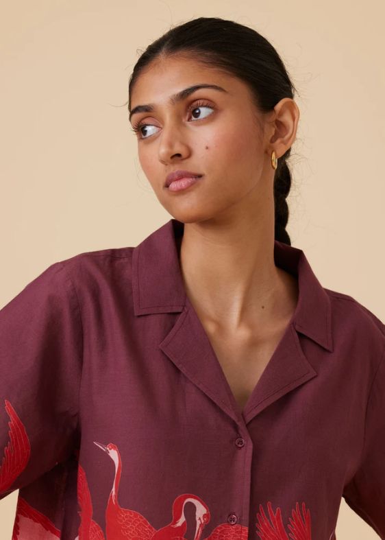 Farin Crane Print Shirt