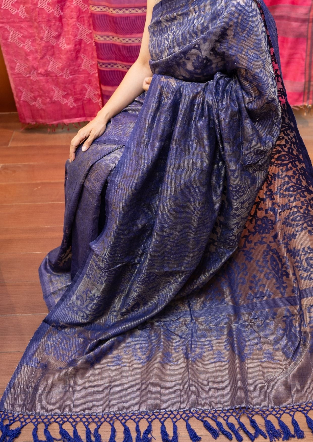 Navy Nargis Banarasi Cutwork Saree
