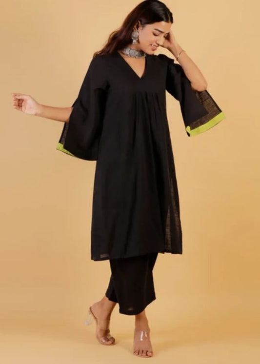 Black Pure Cotton Co-ord Set