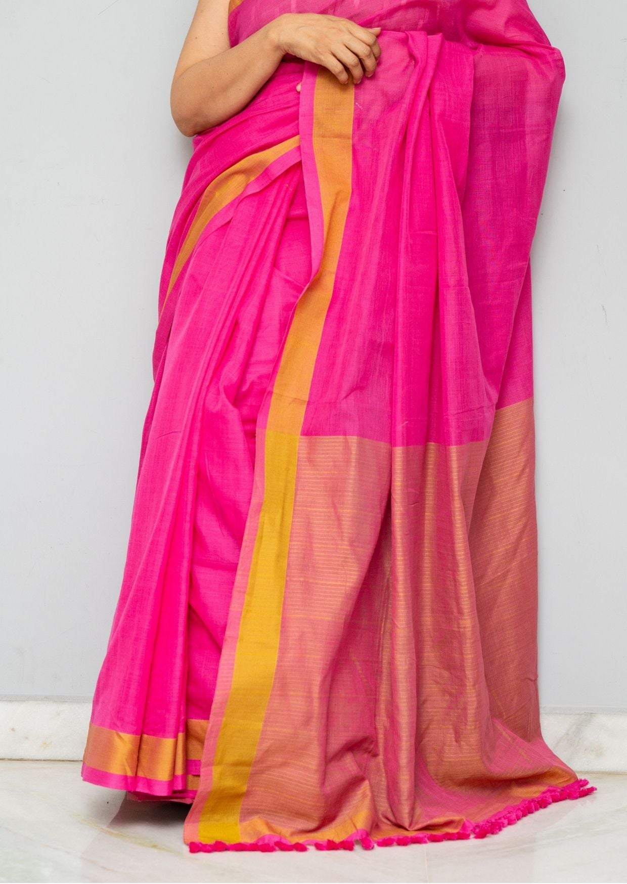 Pink Fulia Cotton Saree