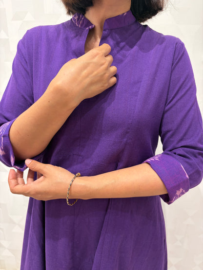 Purple Ikat Cuff Kali Dress
