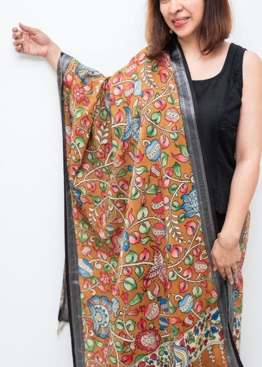 Black Kalamkari Dupatta