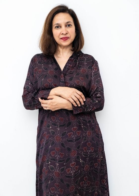 Brown Flower Modal Silk Tunic