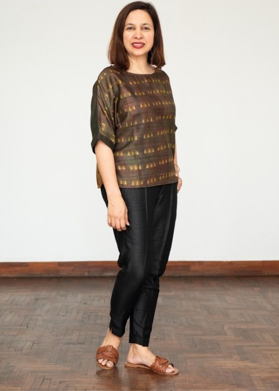 Brown Shibori Blouse