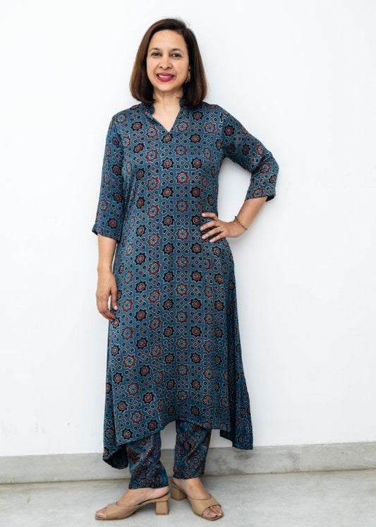 Geometric Modal Silk Dress