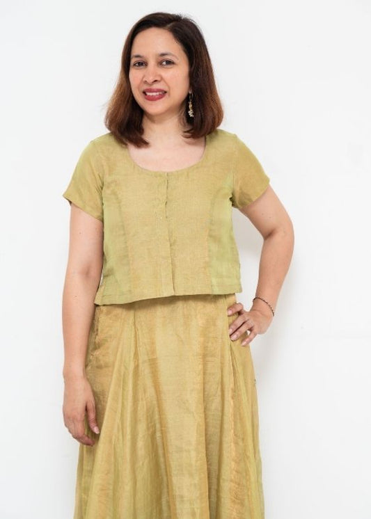 Green Silk Tissue Blouse