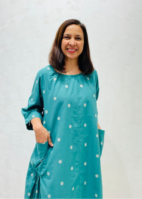 Green Sudha Kavi cotton dress