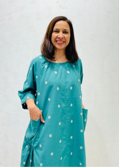 Green Sudha Kavi cotton dress