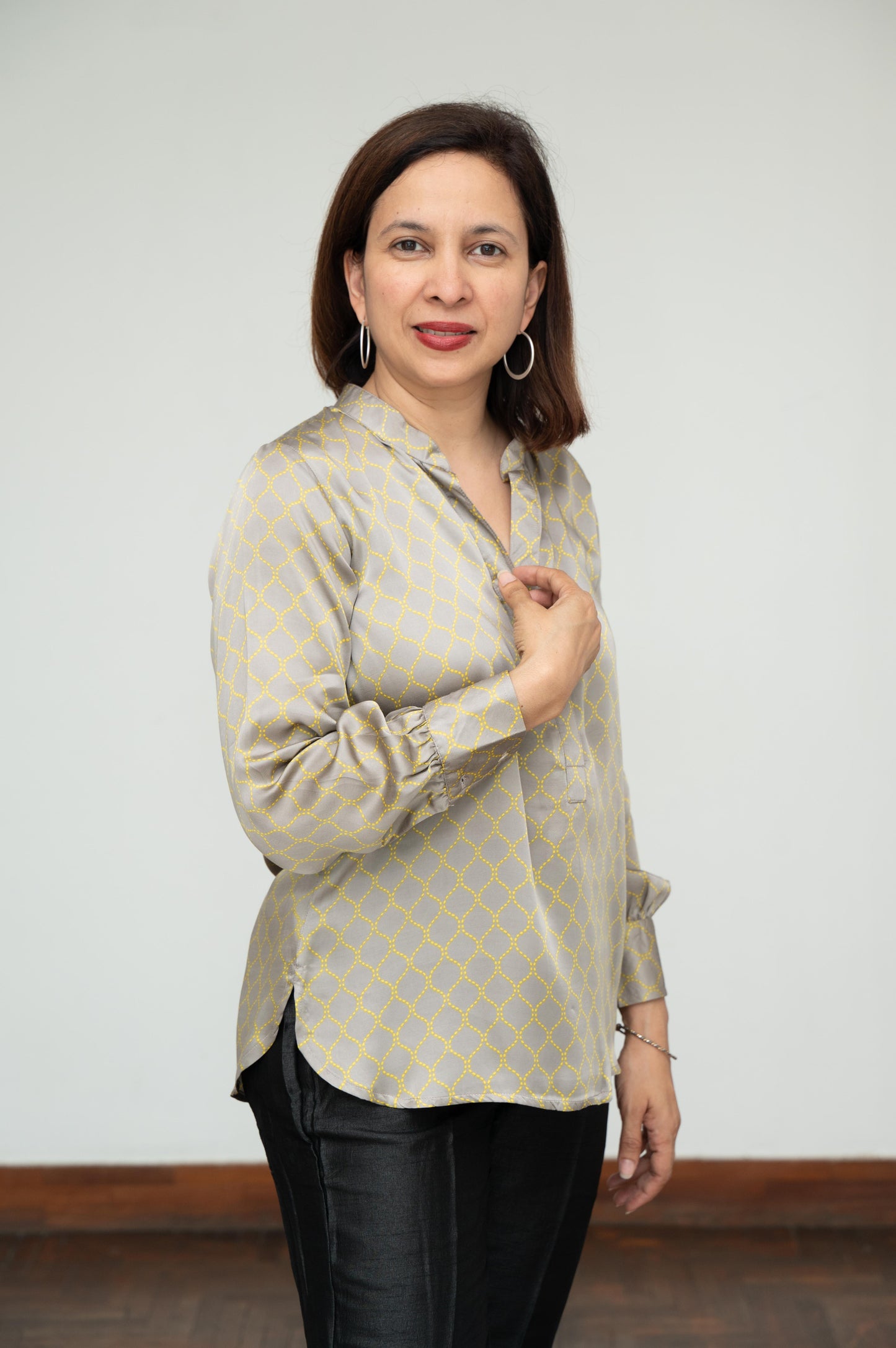 Grey Modal Silk Tunic